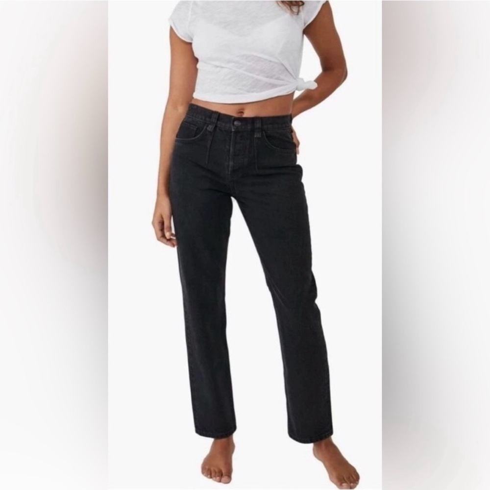We The Free People A New‎ Day Mid Rise Straight Black Jean Size 31